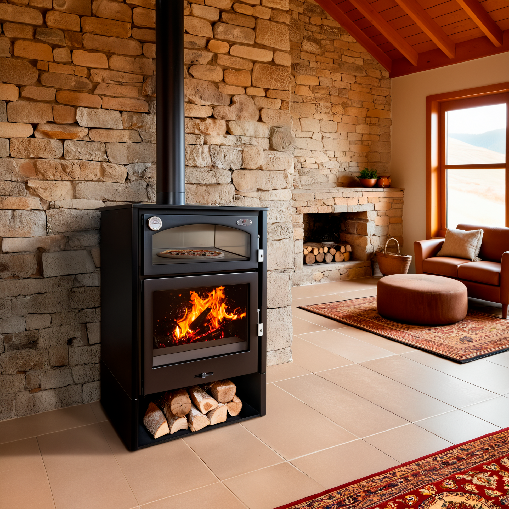 Estufa de leña con horno MASTER FIRE 10.2 kw
