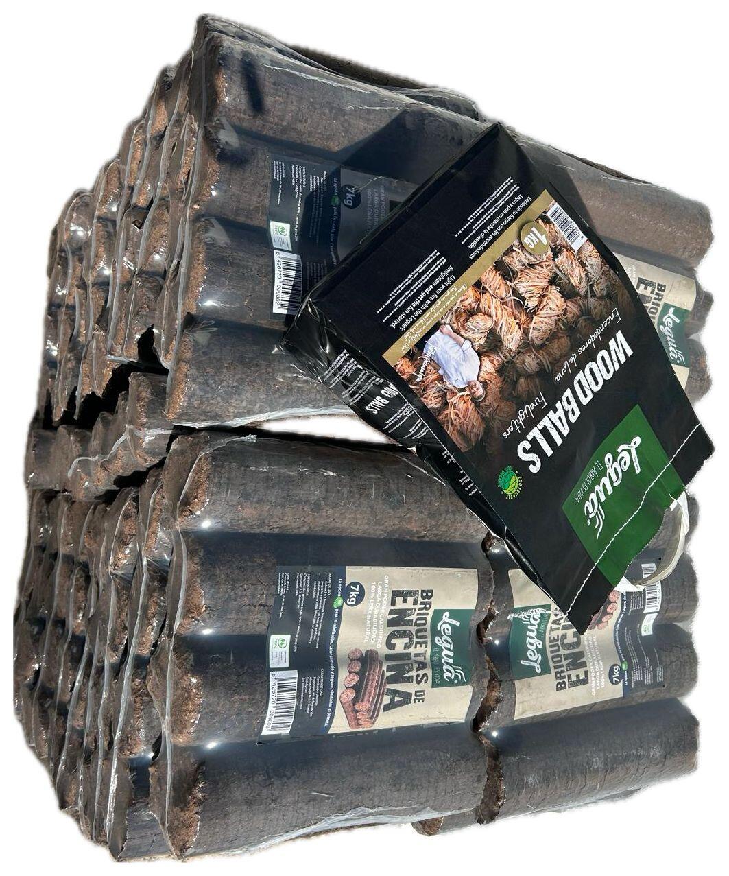 40 paquetes de briquetas de encina 7kg