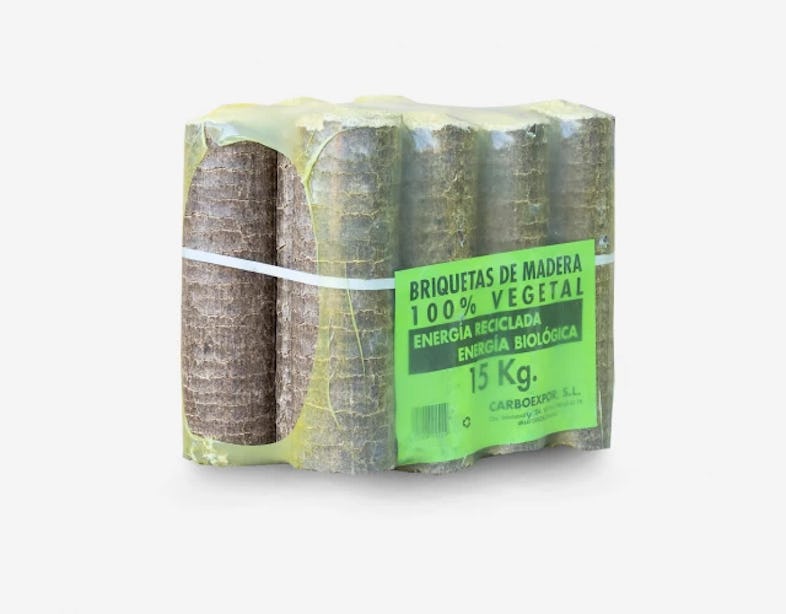Palet de 72 paquetes de 15 kilos de Briquetas de Madera - 1.050 Kilos