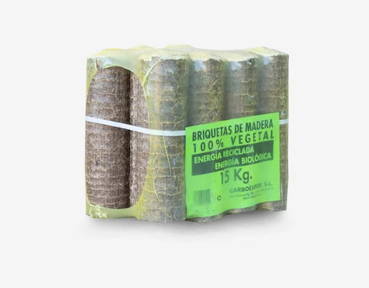 Palet de 72 paquetes de 15 kilos de Briquetas de Madera - 1.050 Kilos