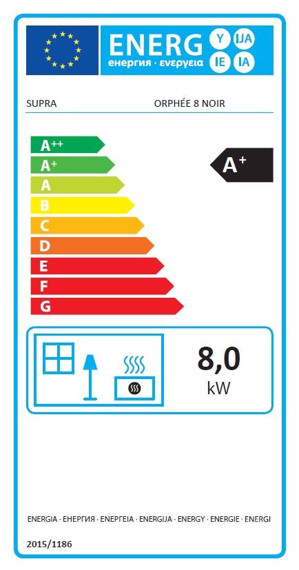 Estufa de pellet Eco ORPHÉE 8 kw negro