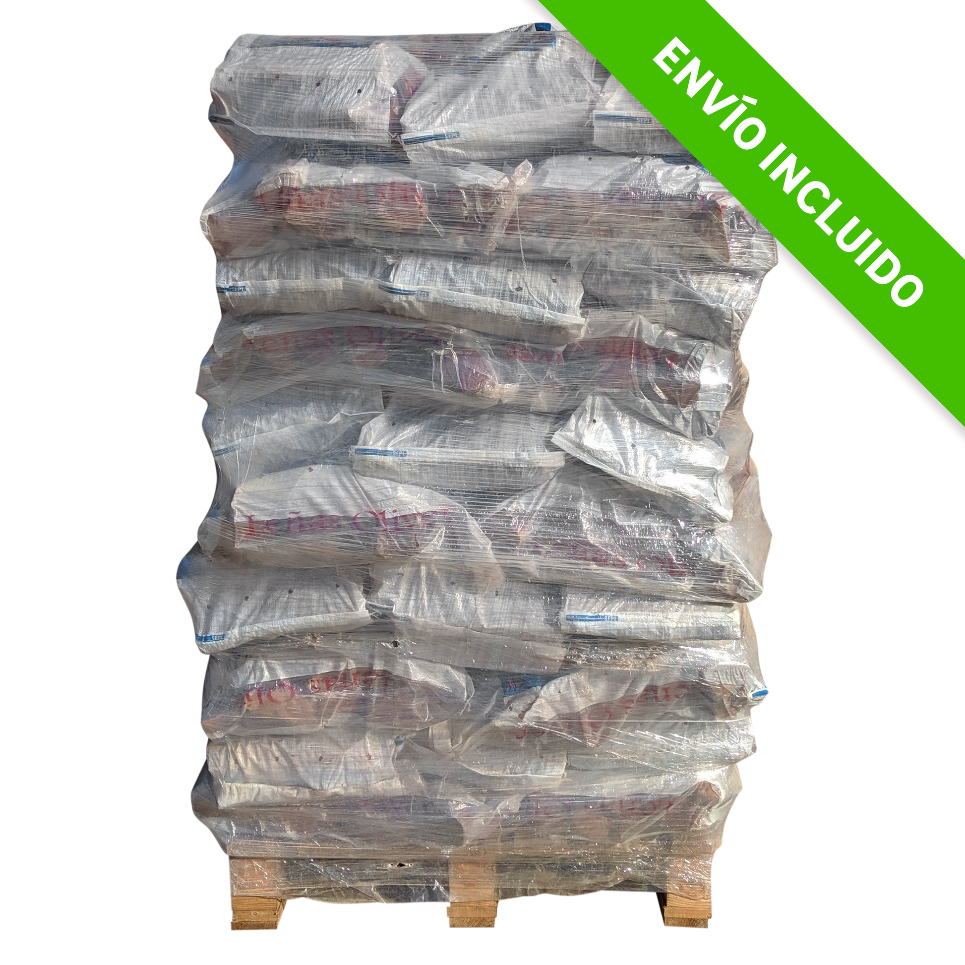 Palet de leña de encina y roble LEÑAS OLIVER de 980 kg